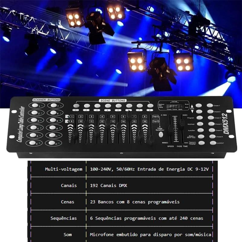 Mesa Controladora Dmx 192 Canais Efeito De Luz 127/220v - Onistek